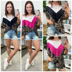 New Chevron Animal Print Top